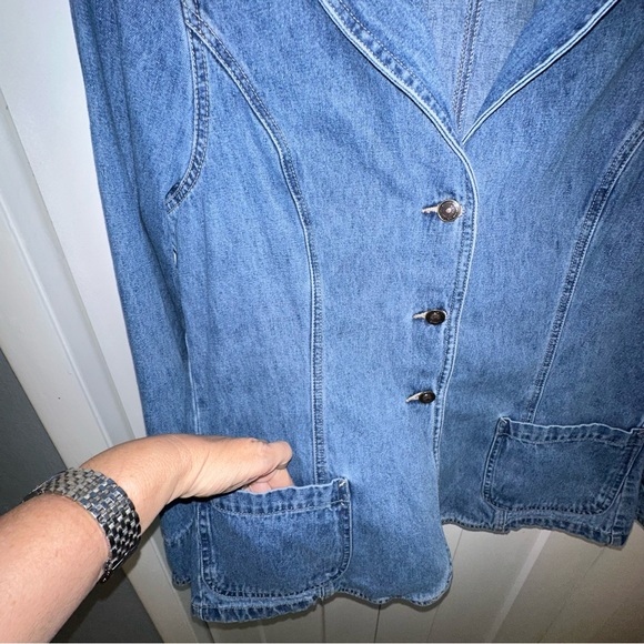 Vintage St.John's Bay Denim Blazer/Jacket - Size Large - Picture 4 of 8